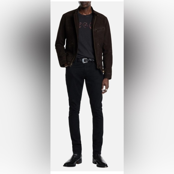 Men's John Varvatos Burnished Brown Leather EZRAJacket NEW 54